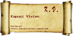 Kapusi Vivien névjegykártya